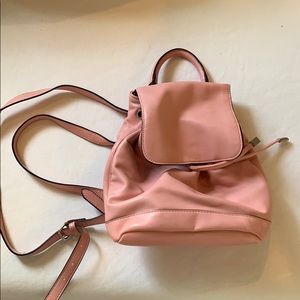 pink leather mini backpack